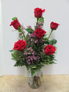 Half Dozen Roses 6R – Cypress Gardens Flower Shop, Miami FL