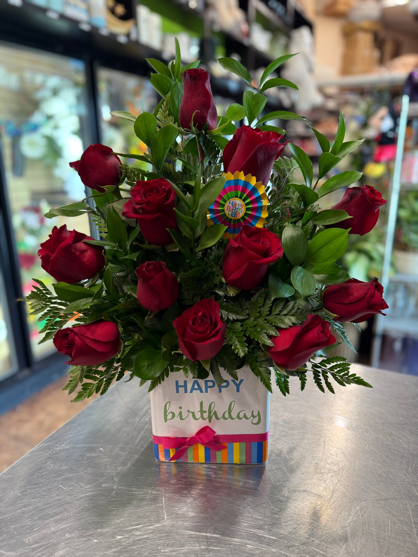 Birthday Bright Roses – Cypress Gardens Flower Shop, Miami FL