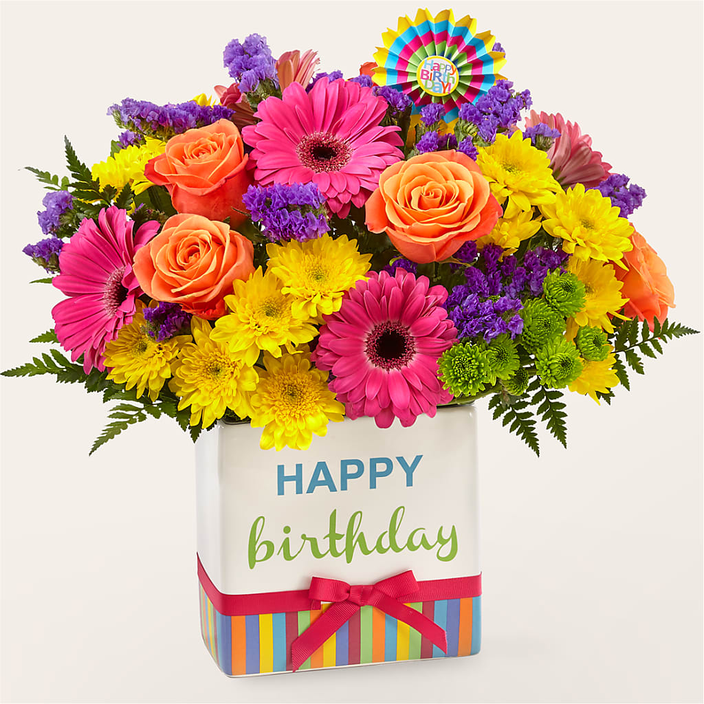 Birthday Brights Bouquet – Cypress Gardens Flower Shop, Miami FL