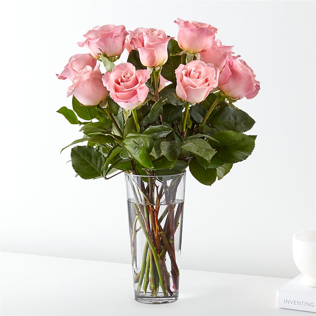 Long Stem Pink Rose Bouquet – Cypress Gardens Flower Shop, Miami FL