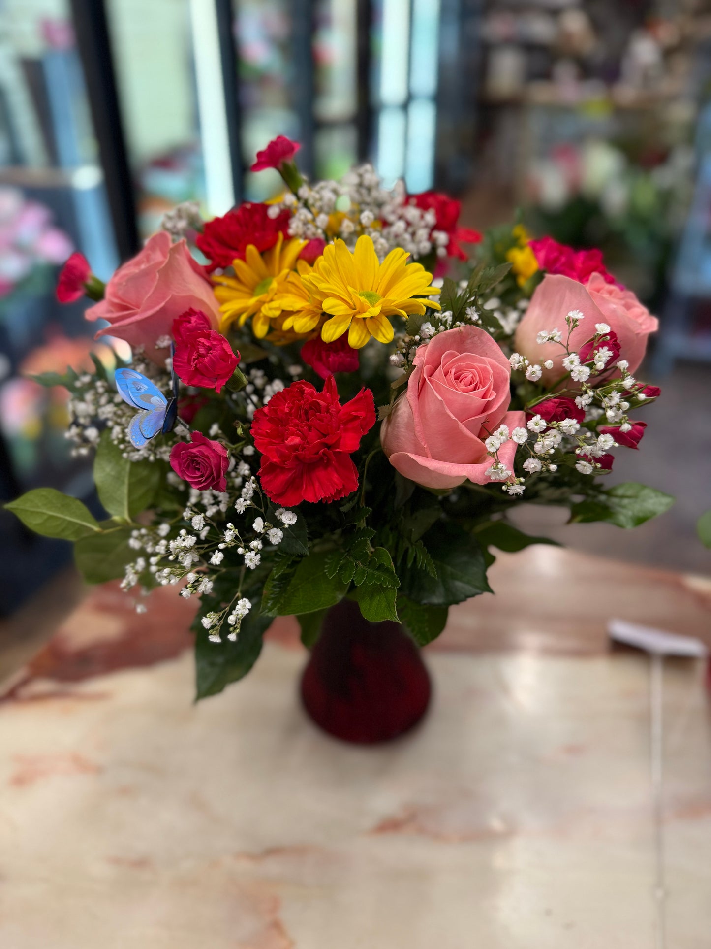 MOMS THE BEST GATHERING VASE M11 – Cypress Gardens Flower Shop, Miami FL