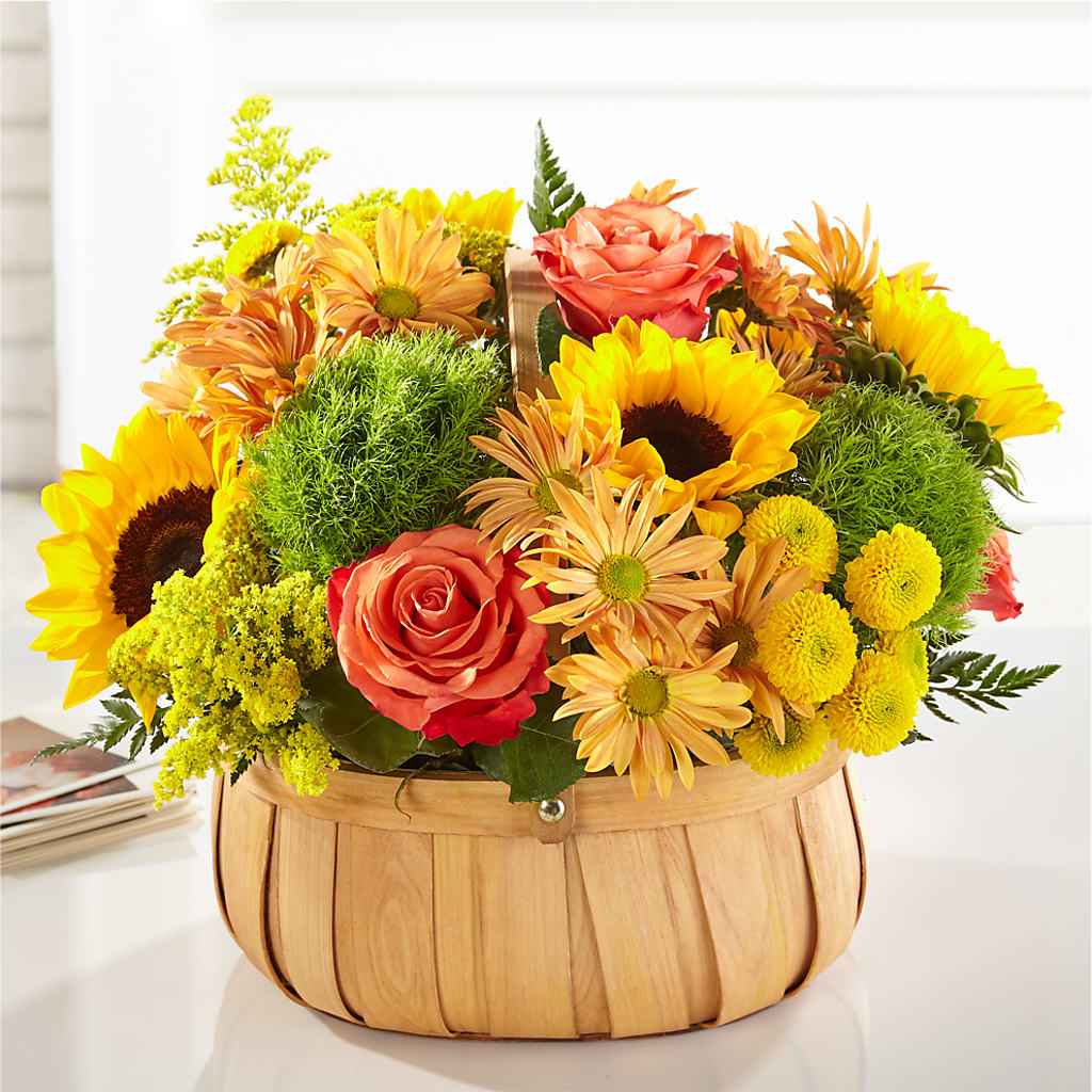 Harvest Sunflower Basket – Cypress Gardens Flower Shop, Miami FL