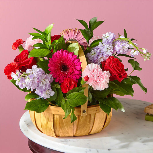 Pink Picnic Basket –  Cypress Gardens Flower Shop, Miami FL