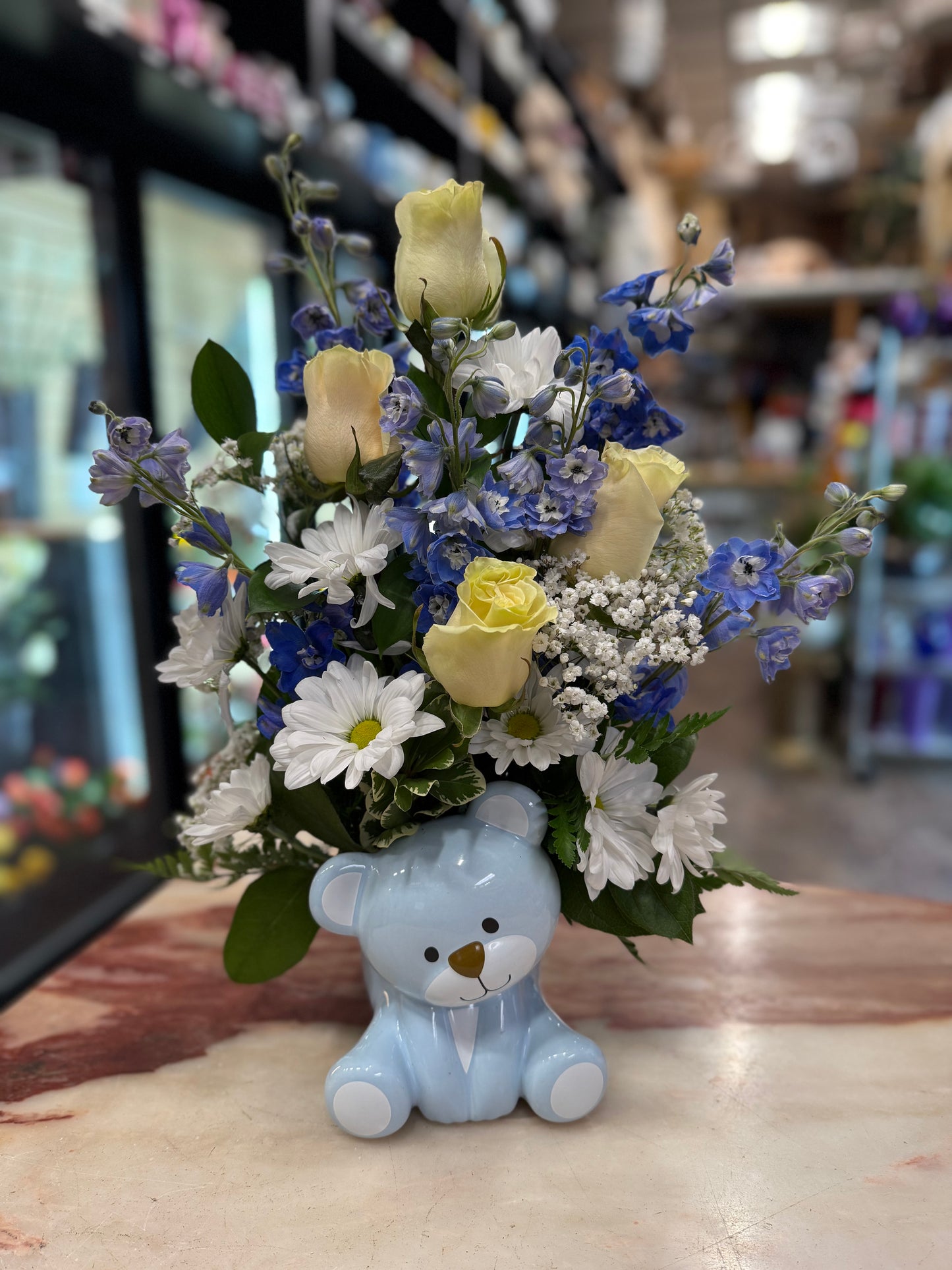 Blue Bear Bouquet   Baby Boy