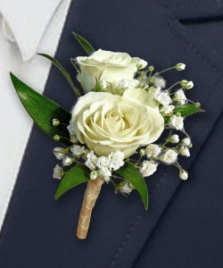 Boutonniere doble SweetHeart con rosas DRB